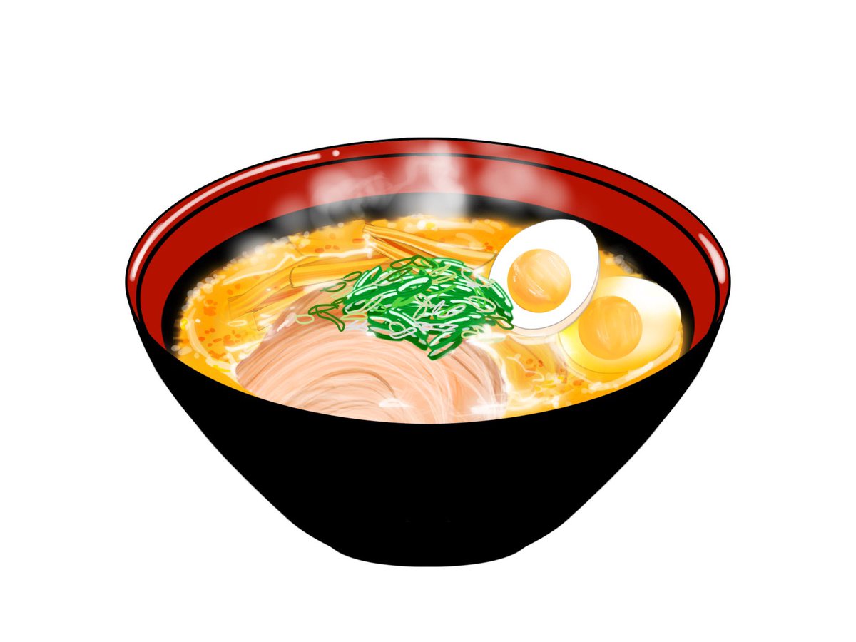 「水曜日 おつかれさまです! めーん #ラーメン」|青い星のイラスト