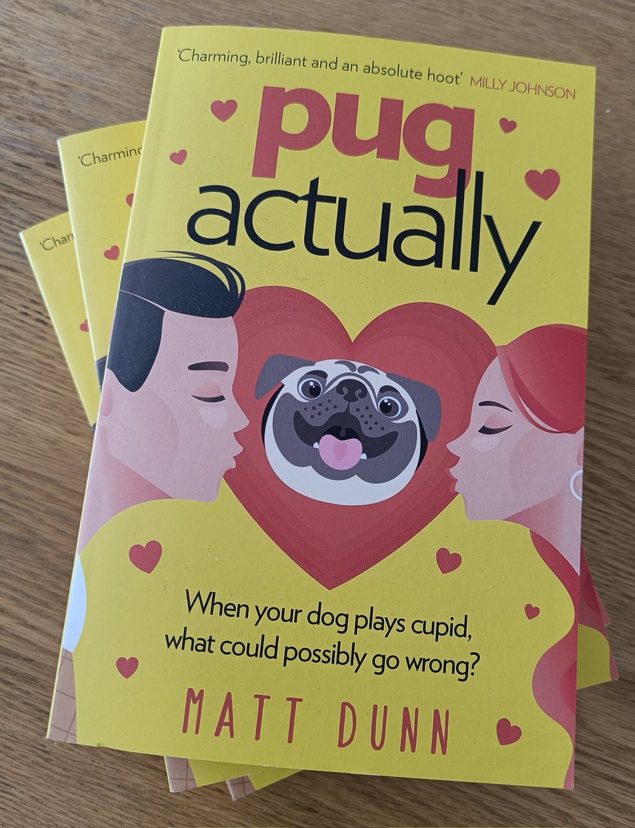 mattdunnwrites's tweet photo. My, don't these look nice? A month to go until the paperback of #PugActually hits the shelves @HQstories @HarperCollinsUK https://t.co/rShf9gdTtg