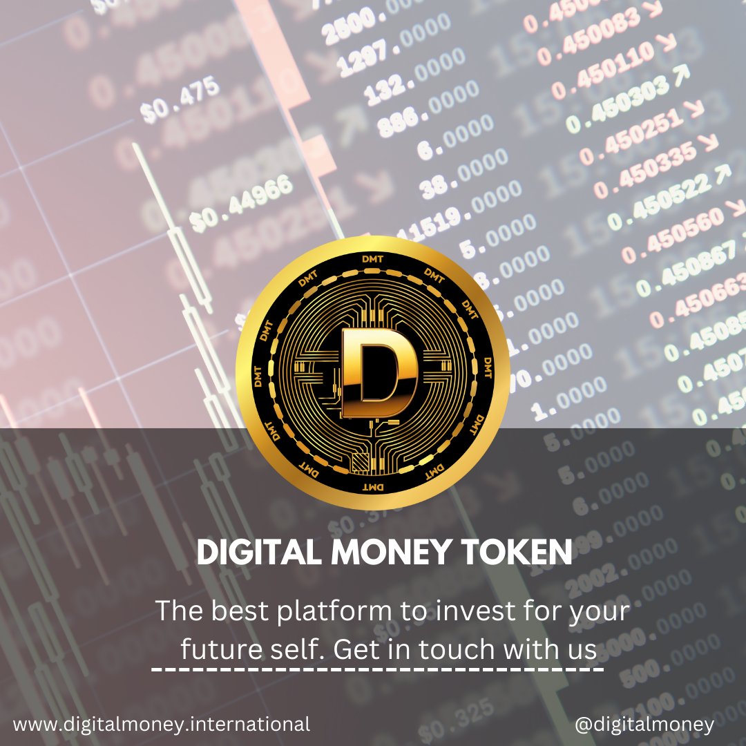 digimoneytoken's tweet photo. Best platform to invest for your future self - DMT 

Join us - https://t.co/yPaI5A3Uy4 

#crypto #cryptocurrency #blockchain #money #coin #token #trending #trend #digitalmoney https://t.co/JPy65j22eL