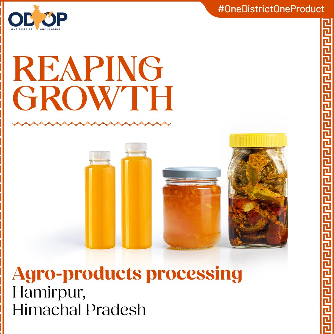 #OneDistrictOneProduct

Indulge in nature's bounty & experience the deliciousness of locally sourced fruits & vegetables from Hamirpur transformed into delightful pickles, jams & juices.

Know more bit.ly/II_ODOP

#HimachalPradesh #AgroProducts #InvestInHimachalPradesh