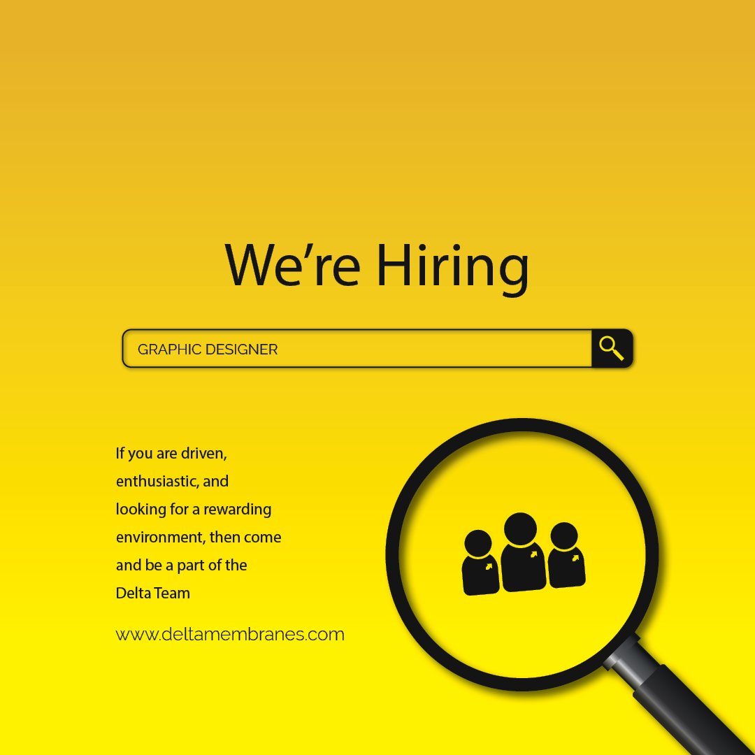 We're hiring!!

This is an exciting opportunity for a talented and well-organised designer to join our highly efficient in-house marketing team.

For more information or to apply please send your CV and covering letter to Rachel at rachelm@deltamembranes.com.