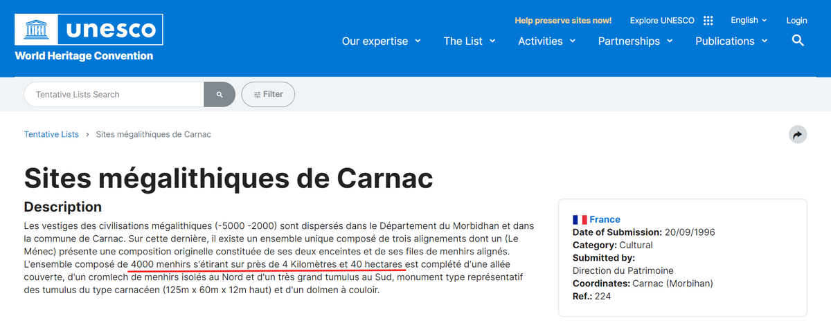 el patrimoni de la #UNESCO és de tots i NO ES TOCA #carnac @UNESCO @UNESCO_es @UNESCOEU 
( 4000 menhirs s'étirant sur près de 4 Kilomètres et 40 hectares )