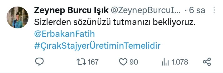 1000 kişi bakmış 167 Rt çok az ! #ÇırakStajyerÜretiminTemelidir