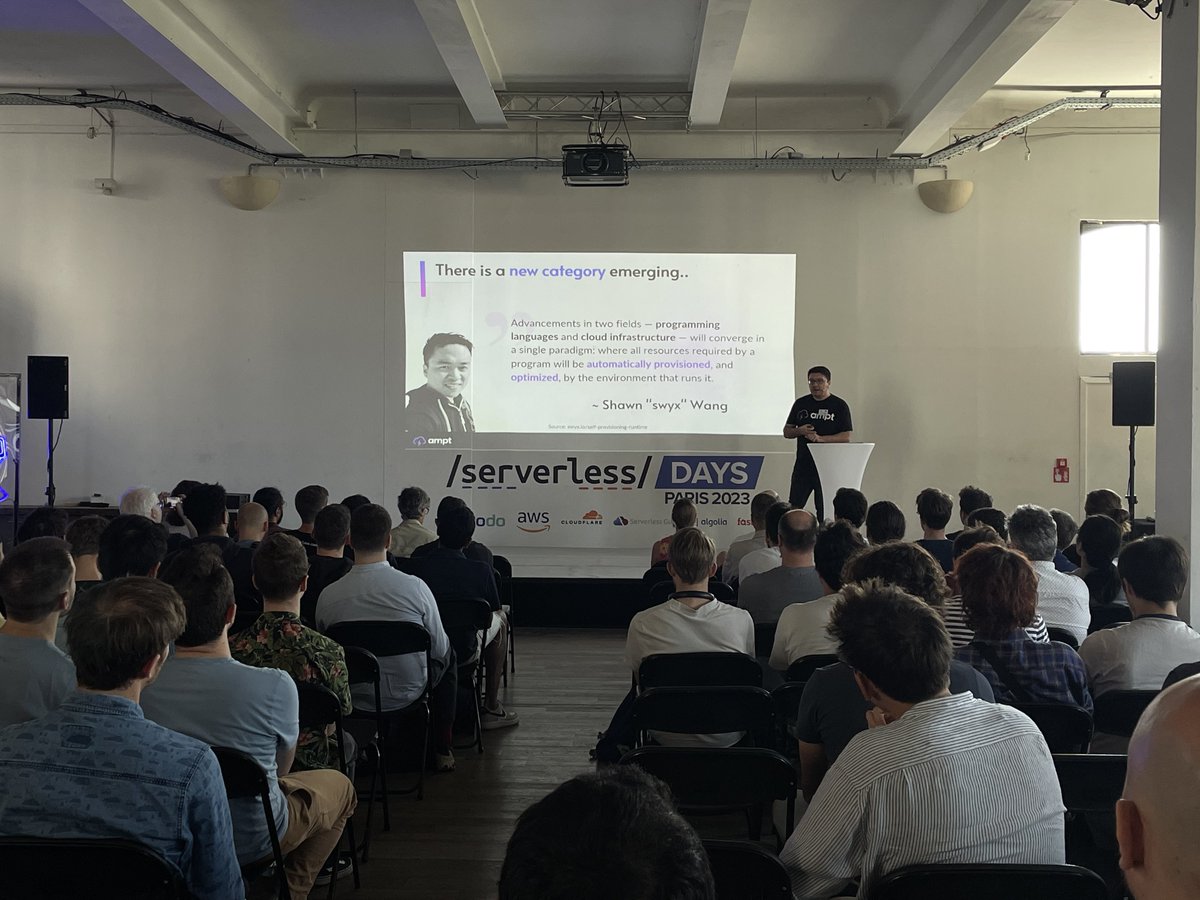 Luc van Donkersgoed (@donkersgood) on Twitter photo Now at <a href="/ServerlessParis/">ServerlessDays Paris</a>: <a href="/emrahsamdan/">Emrah Samdan</a> sharing his vision for Infrastructure from Code.
Love his opinion about the serverless developer experience. I agree that building serverless at scale is hard and we ask a lot from our developers. Now at <a href="/ServerlessParis/">ServerlessDays Paris</a>: <a href="/emrahsamdan/">Emrah Samdan</a> sharing his vision for Infrastructure from Code.
Love his opinion about the serverless developer experience. I agree that building serverless at scale is hard and we ask a lot from our developers.