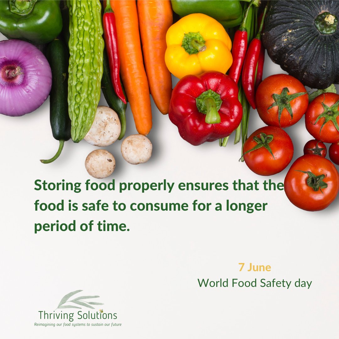 Thriving Solutions is dedicated to decarbonizing our economy, safeguarding biodiversity, advancing food-nutrition-water security.
#WorldFoodSafetyDay #FoodSafety #SafeFood United Nations FAO