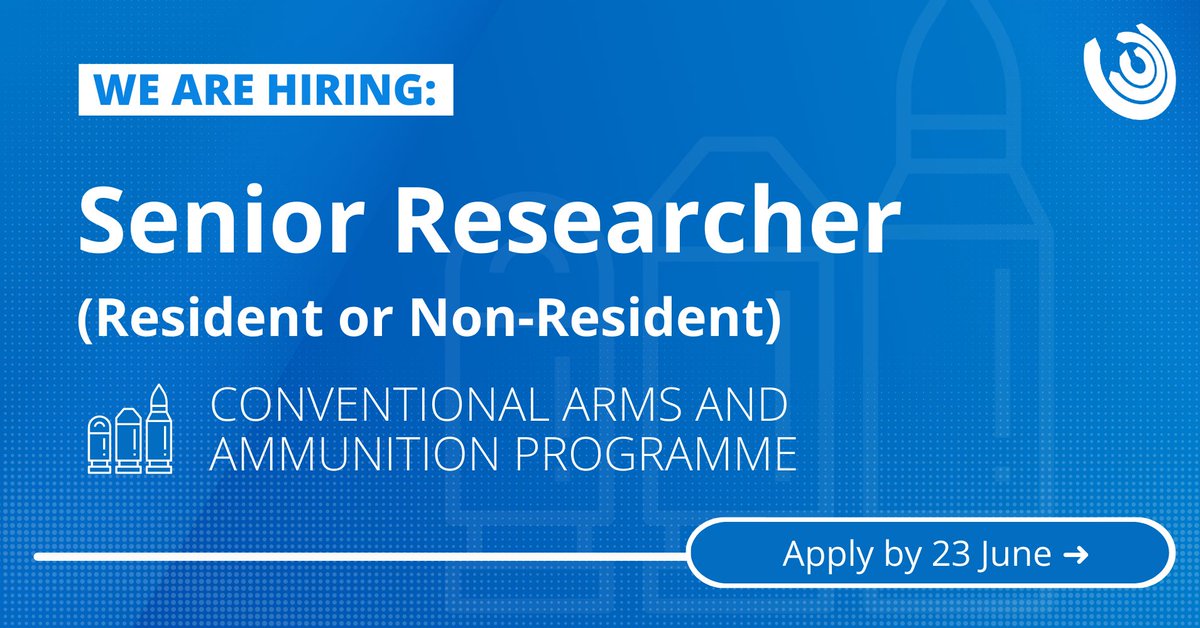 🚨 Join our team! We are looking for a Senior Researcher to join our Conventional Arms and Ammunition Programme!

📍 Geneva,🇨🇭 or Remote
🗓 Apply by 23 June 2023
🔗 More info: unidir.org/CAAP-Researcher

#UNjobs #GenevaJobs