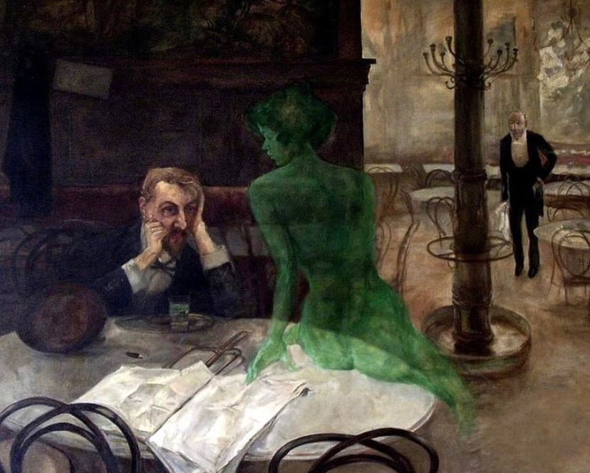 The Absinthe Drinker, 1901. by Viktor Oliva (1861–1928)