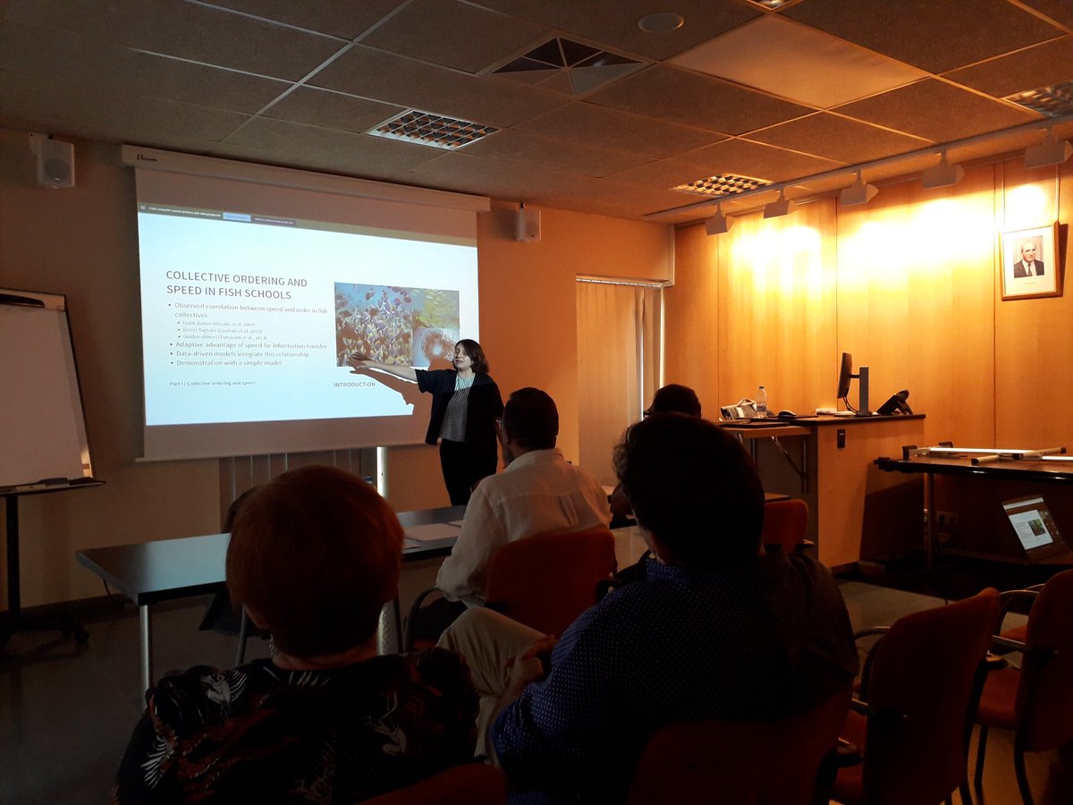 ezeferrero's tweet photo. Happening now!
Julia MΓΊjica π²π½, with whom I've had the pleasure to collaborate here in Barcelona, defends her PhD Thesis at #UPC
Go Julia!! πππ
#CollectiveMotion #ActiveMatter #Fish #Avalanches #HoneyBees #NestSiteSelection #SwarmingRobots #Kilobots https://t.co/HfNEGD3r3T