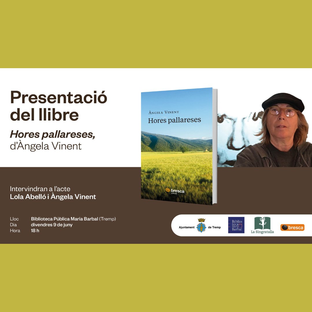 lasingratalla's tweet photo. “Hores pallareses”, darrer llibre de la periodista #ÀngelaVinent de #BrescaEditorial
L’obra ens regala un recull de petits relats evocadors d’un #Pallars rural que encara perviu gràcies a l’íntima mirada de persones com l’Àngela.
https://t.co/lHhw8azCMP https://t.co/Sl5YVcKWjY