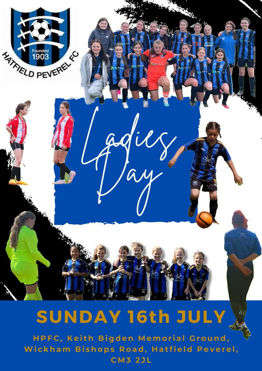 Contact us if you are interesting in taking part in ladies day at the club on 16th July @WF_East @CCWFCReserves  @EssexCountyFA @SheCanPlayUK @SheKicksdotnet @SuffolkWomens @broomfieldgirls @GirlsontheBall @BarclaysWSL @VitalityWFACup @ERWFLe @fballdev @MissKick