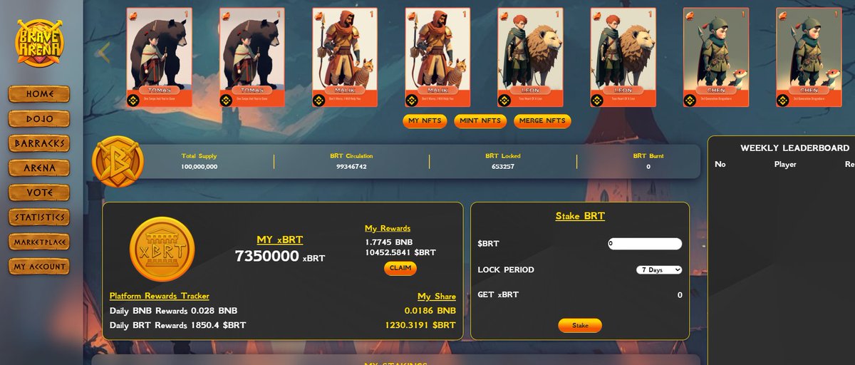 LloydAquino2's tweet photo. π· Sharing dashboard and my stake for Beta V3 guys π·
Pinksale for $BRT will happen in few hours from now guys. Join now - https://t.co/QtMXjxYRSQ
#BraveArena #GameFi #PVP #PVE #NFT
@brave_arena https://t.co/hruHsUJh9M