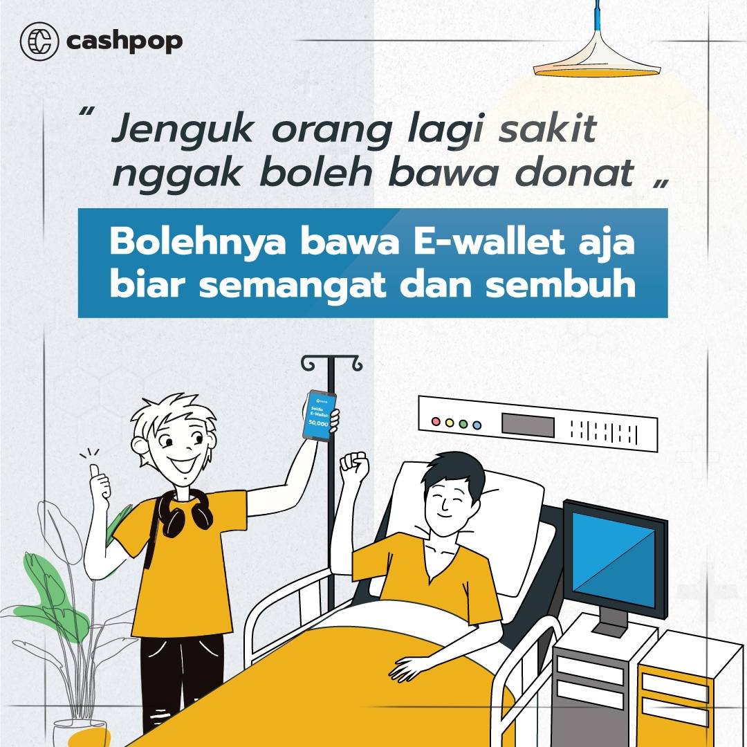 CashPopID's tweet photo. Siapa tau orang yang sakit jadi cepet sembuh obatnya dikasih duit nggak sih? Hehe

Nah biar makin simple bawanya e-wallet aja jadi langsung scan trus ke kirim ke nomor yang kamu mau deh

Mau lebih hemat lagi? Yaa redeem gratis aja di Cashpop 😉

#NgapainAjaPastiDibayar https://t.co/TwL5wVP7Ms