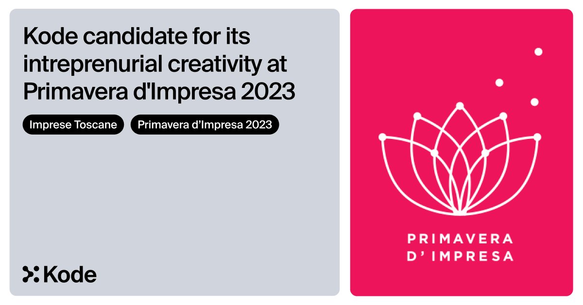kode_solutions's tweet photo. #FactorAI by @kode_solutions candidate at #Primaveradimpresa, the prize awarding organizations who have been able to overcome complexitiy thanks to their creativity, by investing in #research and #innovation.
Come and meet us the 14 and 15 of June at Villa Vittoria, Florence https://t.co/b9g8xIaeWf