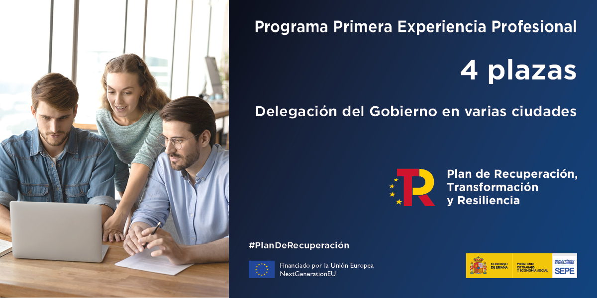 empleo_SEPE's tweet photo. 🇪🇺 #ProgramaPrimeraExperienciaProfesional #PEX ➡
📣 Oferta de puestos en las Administraciones Públicas en Albacete y el País Vasco.
🔸 Financiado por la Unión Europea – NextGenerationEU @P_Recuperacion #PlandeRecuperación
🔷 Más información 👉 https://t.co/tz9j8Lj0eQ https://t.co/LgV6cIXX4a