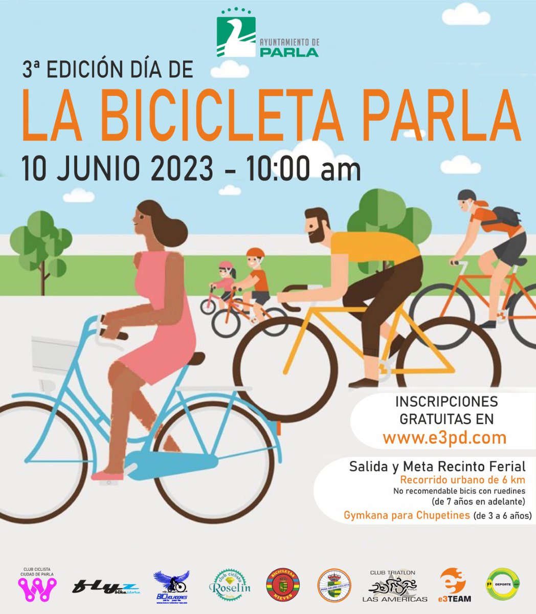 AytoParla's tweet photo. ¿Que qué pasa en #Parla el #finde😱🤩🥳?
Para empezar la gran Luna Fulgencio descubre su columna en #PaseoDeLaFama⭐️ Además @abuelaavutarda👵Banda Harmonía 🎷Día de la Bici 🚴♀️ #FiestaDelOrgullo🏳️⚧️🏳️🌈 @laplumaparla expos, evento La Sonrisa de Izan, torneos, procesión Corpus ... https://t.co/B7GegjpL2l