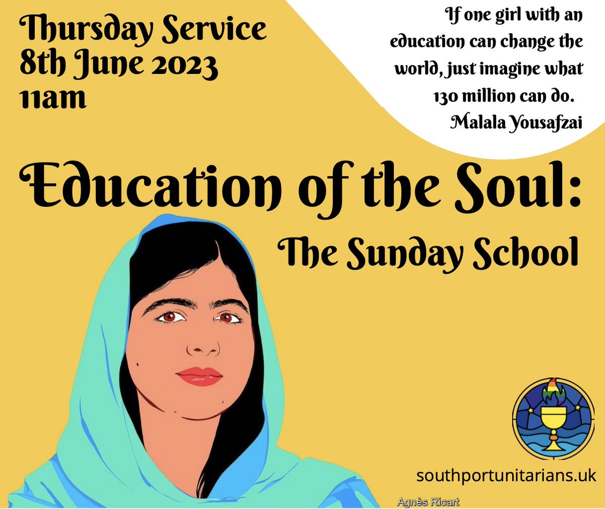 Tomorrow, with <a href="/SPortUnitarians/">SouthportUnitarians</a>. All are welcome. 🌞

#whatsonsouthport #VisitSouthport #ThursdayService #Unitarian #SundaySchool #malalayousafzai