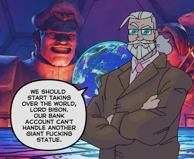 It actually says a lot about JP, Shadaloo bases look so ridiculous , Jp probably knew about the organization better than Bison did. He also knows how to use Microsoft Excel, this man is a menace.