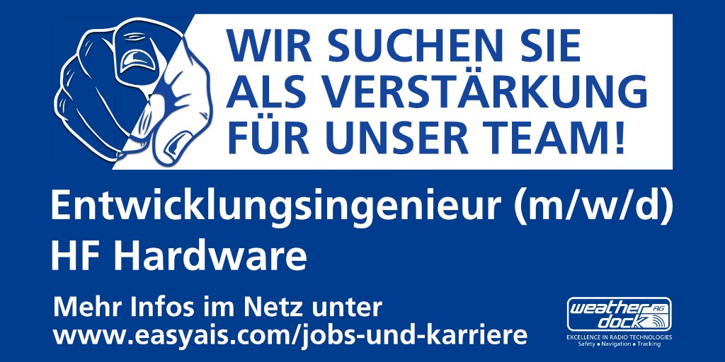 Weatherdock (@weatherdock) on Twitter photo Hardwareentwickler HF-Technik (m/w/d) am Standort Nürnberg ab sofort in Vollzeit.
Bei Interesse bitter per Email bewerben an
bewerbung@weatherdock.de
#neuerJob #jobs #hftechnik Hardwareentwickler HF-Technik (m/w/d) am Standort Nürnberg ab sofort in Vollzeit.
Bei Interesse bitter per Email bewerben an
bewerbung@weatherdock.de
#neuerJob #jobs #hftechnik