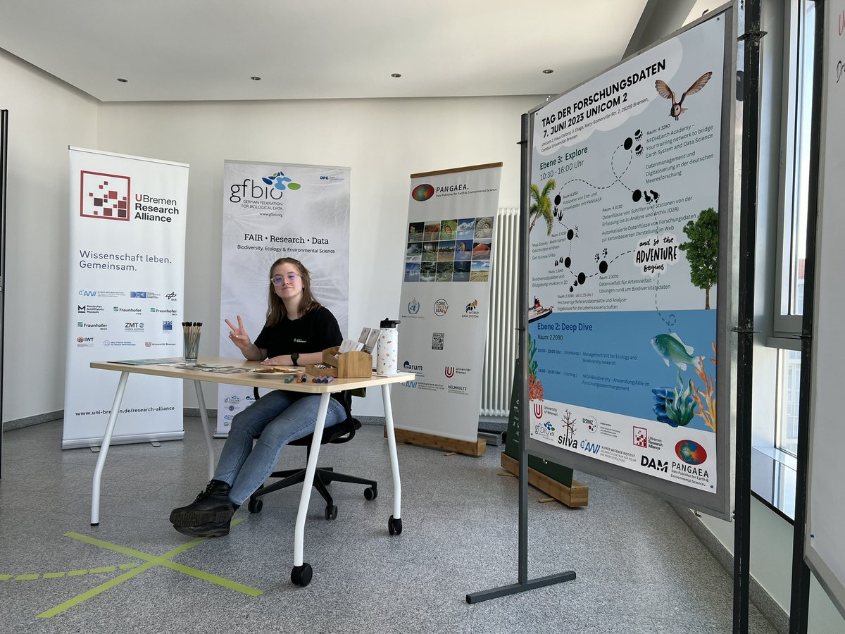Maria_Meister's tweet photo. Ready when you are ;) Der Tag der Forschungsdaten im Unicom 2 läuft. Schaut gern vorbei und folgt der grünen  Linie 💚! Wir freuen uns auf Euch. #TDFD2023 #unibremen https://t.co/6GIcAhc7G4