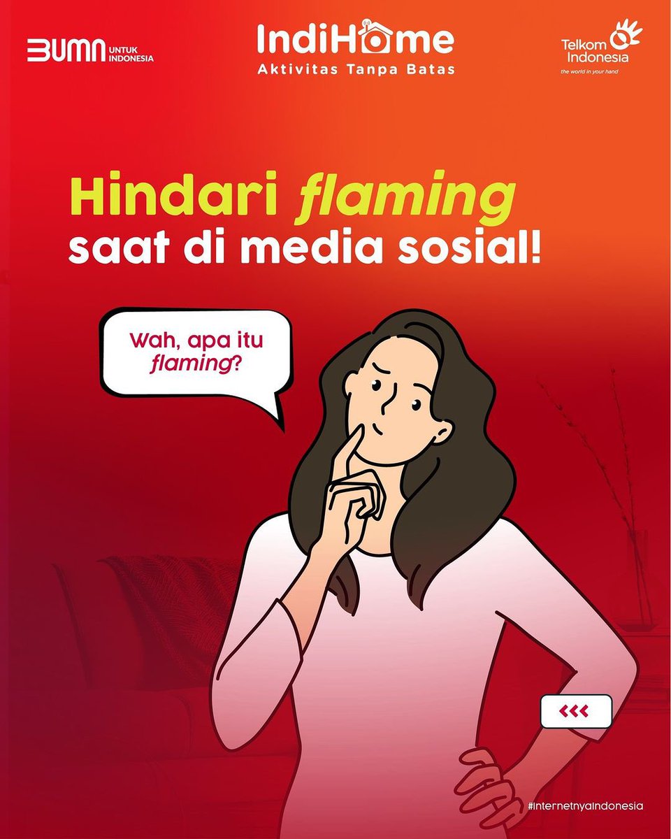witel_sumut's tweet photo. Siapa yang sering dengar istilah flaming?
Pasti masih bingung bukan?
Sobat, flaming adalah salah satu bentuk cyberbullying, loh!
Tentunya harus dihindari. Biar makin jelas, yuk simak info lebih lengkapnya!
#AktivitasTanpaBatas #Internetnyalndonesia https://t.co/zqMzVoSXag