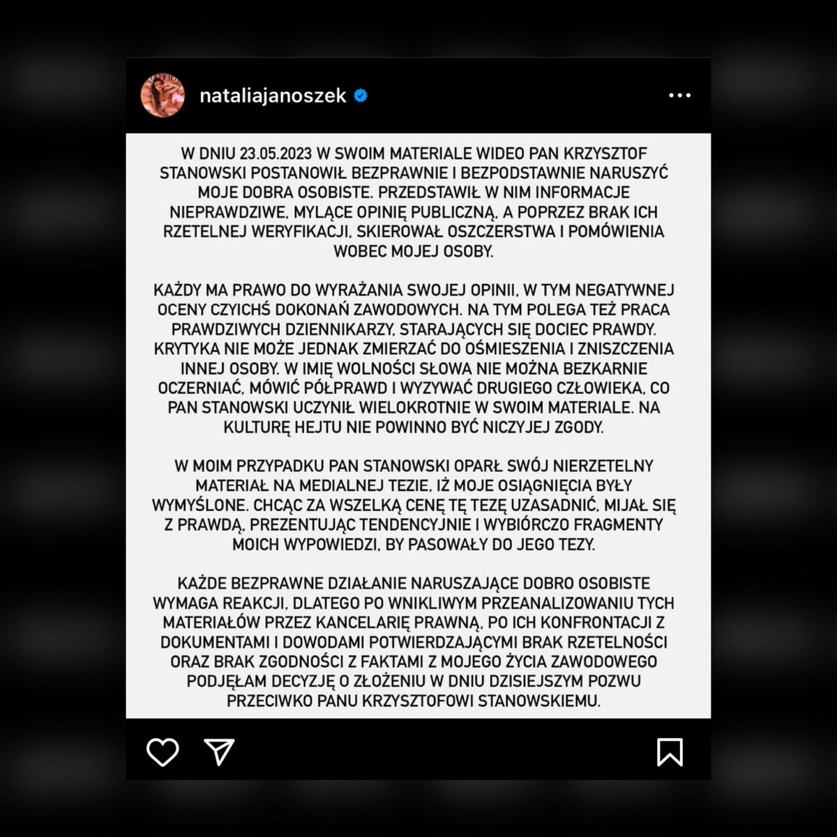 thepolandnews_'s tweet photo. Po wczorajszej informacji o pozwie ze strony Natalii Janoszek, Krzysztof Stanowski złożył jej propozycję: „Przejdę się ulicami Mumbaju i zapytam 100 napotkanych osób, pokazując im twoje zdjęcie, o to, jak się nazywasz. Za każde poprawne odgadnięcie zapłacę 1 tys. zł” https://t.co/anASUIuMda
