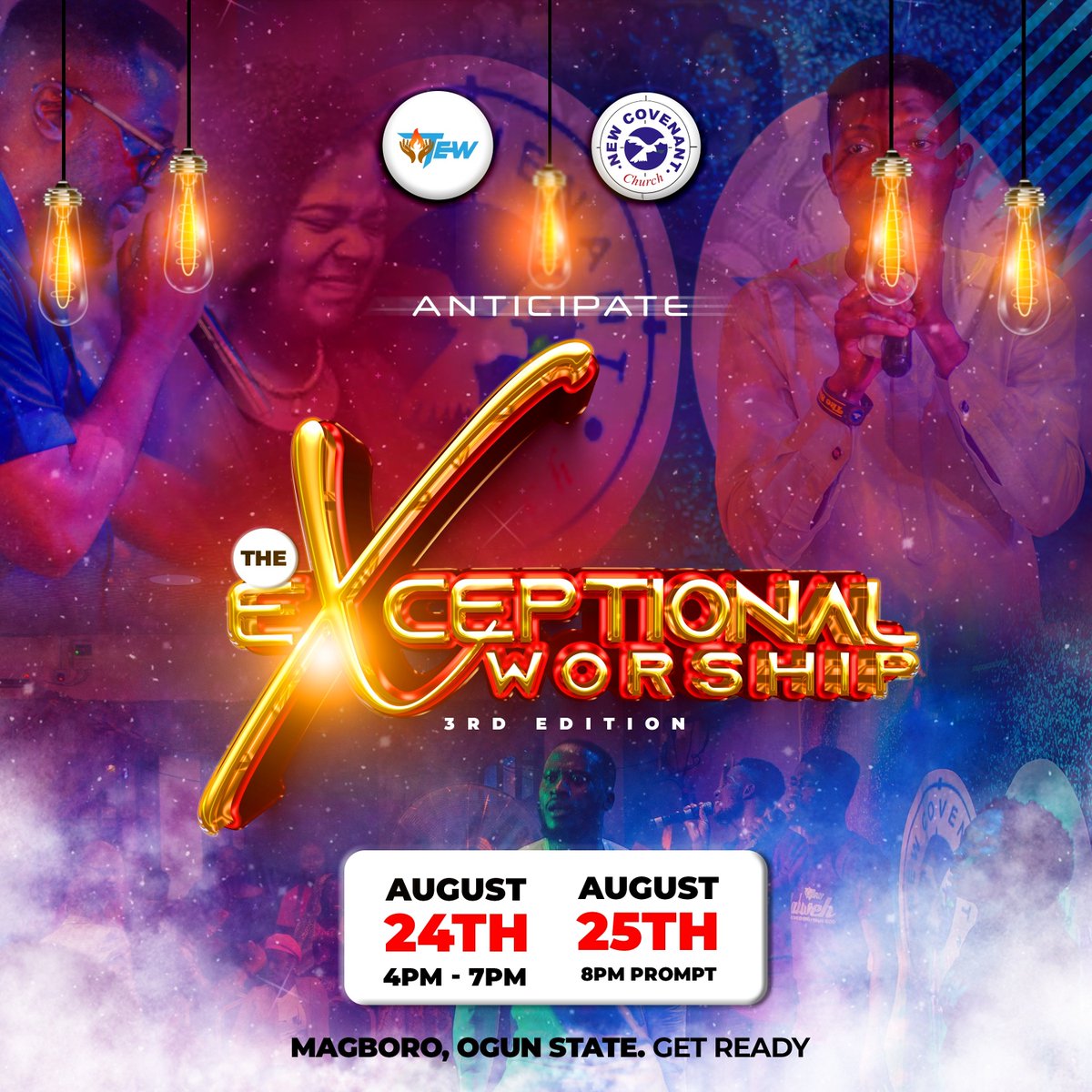 TEW2020's tweet photo. The Exceptional Worship (TEW) is back for season three!
This year, we're bringing you even more amazing artists and performances. You would surely be blessed through anointed and powerful ministrations.
Don't miss out!
#TEW #TEW3 https://t.co/VOfyySr0u8