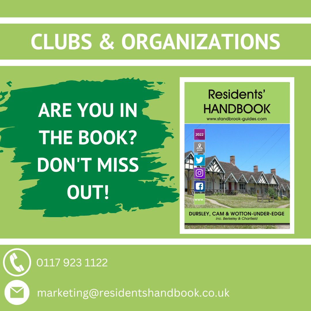 Clubs and organizations, have you claimed your free entry to the Dursley, Cam & Wotton-Under-Edge edition of The Residents Handbook?

You can contact us at 0117 923 1122
Alternatively, you can contact us at: marketing@residentshandbook.co.uk

#dursley #cam #wottonunderedge