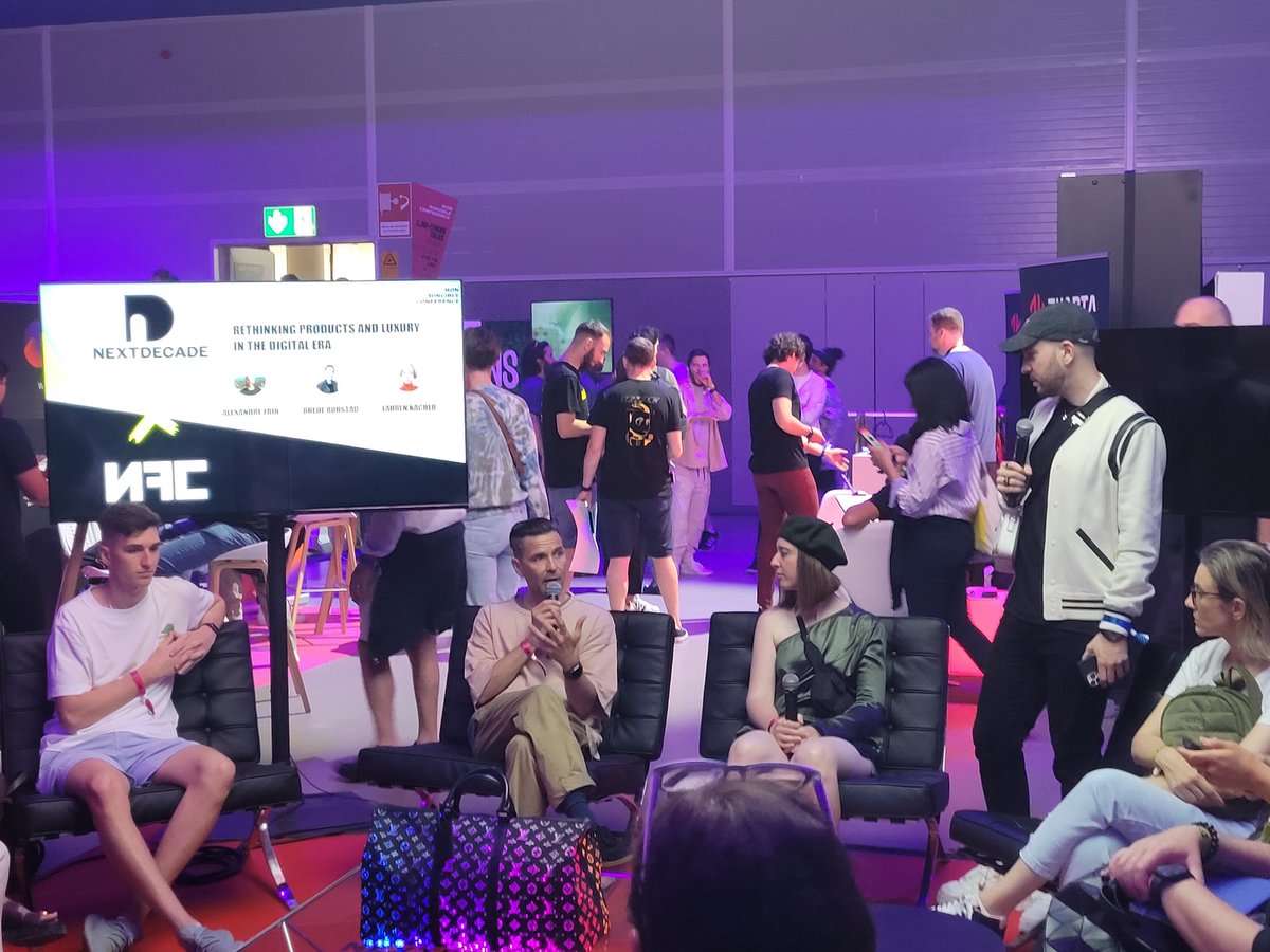 First panel of @nextdecadeapp with <a href="/alexfrih/">alexfrih</a> <a href="/nmmparis/">Brede | No More Mondays</a> @KALAU_XYZ about product and luxury in the digital era at <a href="/NFCsummit/">NFC SUMMIT - LISBON - JUNE 4-6 2025</a>