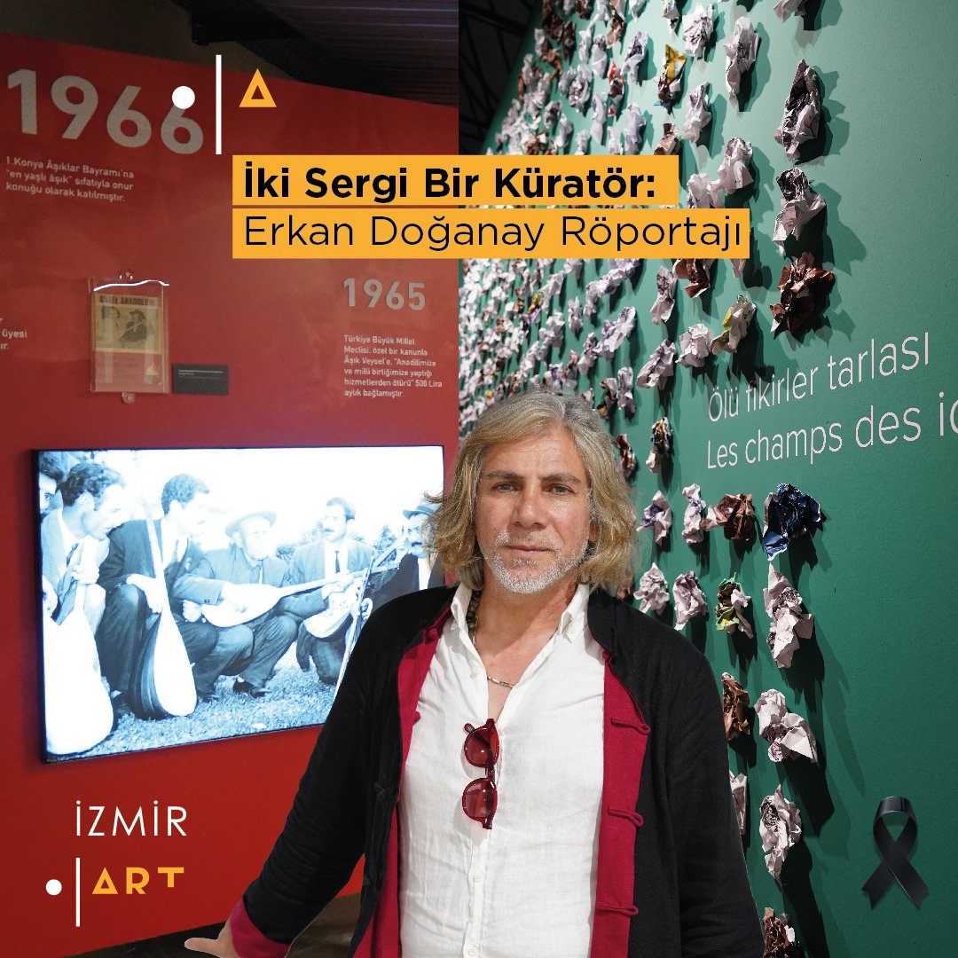 Erkan Doğanay ile küratörlüğünü üstlendiği Aşık Veysel’in hayatını anlatan “Veysel Gider Adı Kalır” ve Ressam Onay Akbaş’ın çalışmalarından oluşan “Çizgi/Eskiz” sergiler hakkında konuştuğumuz röportaj linkte!

izmir.art/tr/iki-sergi-b…
