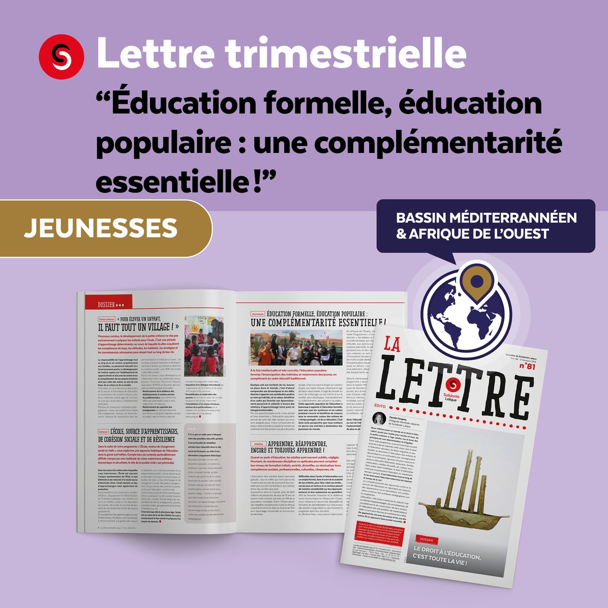 Par une approche basée sur le «vivre, penser et faire ensemble», l'éducation populaire favorise l’émancipation des individus, en complément de l'éducation formelle. C'est dans cette perspective que nous agissons pour les jeunesses du 🌎 !

Lire l’article👉vu.fr/hyVj