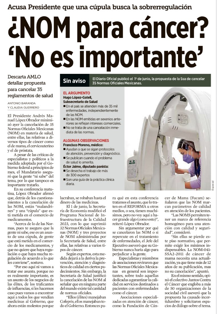 JTrianaT's tweet photo. Para @lopezobrador_ la salud no es importante, bueno, sólo su salud personal.

Desabasto de medicamentos, desaparición del seguro popular, fracaso del INSABI, atraco al fondo de enfermedades catastróficas, destrucción del sistema de vacunación…

Y ahora desaparición de NOMs. https://t.co/Ra77ypAKk8