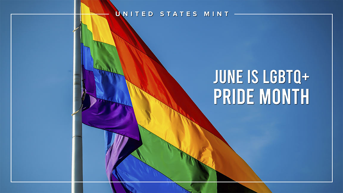 usmint's tweet photo. The U.S. Mint is committed to diversity and inclusion; mutual understanding is necessary in order to create the framework for a more inclusive future. Take the time to learn what you can do to be an ally for the LGBTQ+ community—and enjoy celebrating #Pride if you are a member. https://t.co/hBzR4e7M57