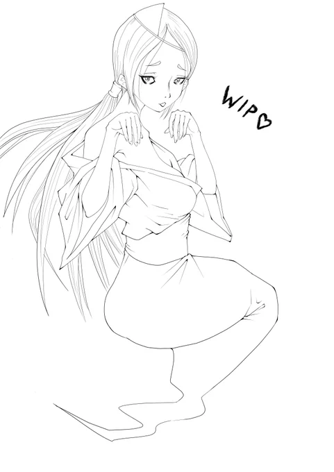 あら不思議…
線画に起したら、こうなりました。

暑かったかな?

#線画
#WIP 