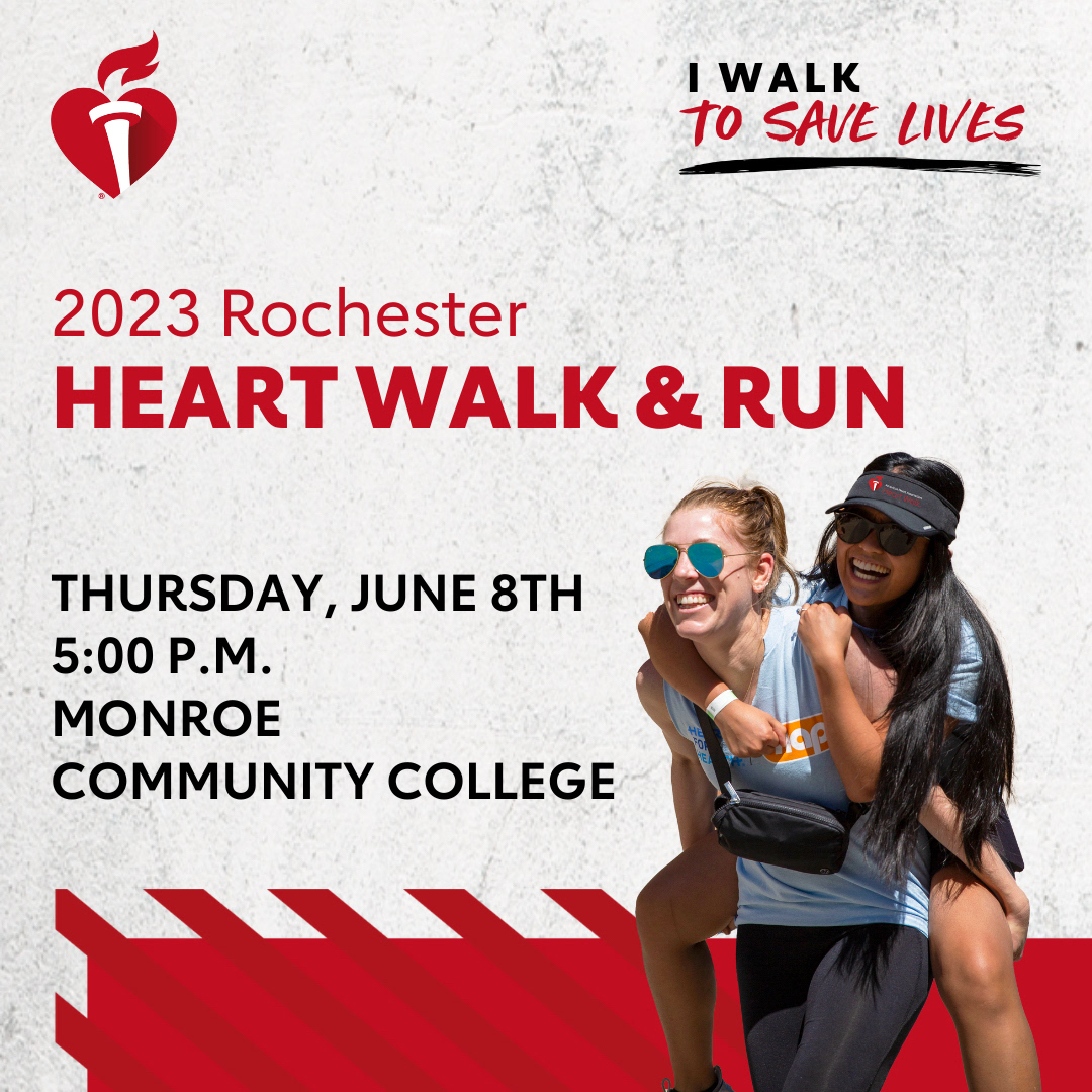 AHANewYork's tweet photo. UPDATE: Due to the air quality issues facing Rochester right now, the Rochester Heart Walk &amp; Run on June 8 will be moving indoors at Monroe Community College. As a health organization, we are committed to the health and safety of our community. Questions?  RochesterAHA@heart.org. https://t.co/lV6UvaHXfa
