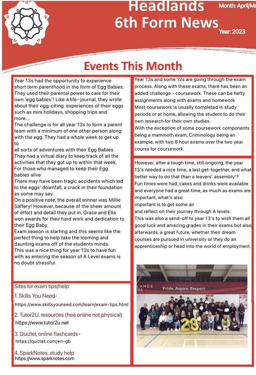 Headlands_6form's tweet photo. Check out our Sixth Form newspaper to find out what our students have been up to over the last two months… https://t.co/lxoznRb6ah