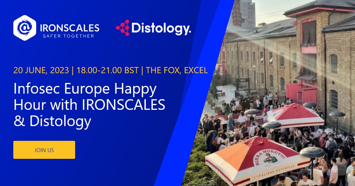 IRONSCALES's tweet photo. π» After @Infosec_Europe, come unwind and network at The Fox with #IRONSCALES & @Distology! Join us on June 20th, for an unforgettable evening of drinks, appetizers, and industry insights.
RSVP here: https://t.co/kAVE3HCoq2
#InfosecurityEU #Distology https://t.co/E5PFueBjyM