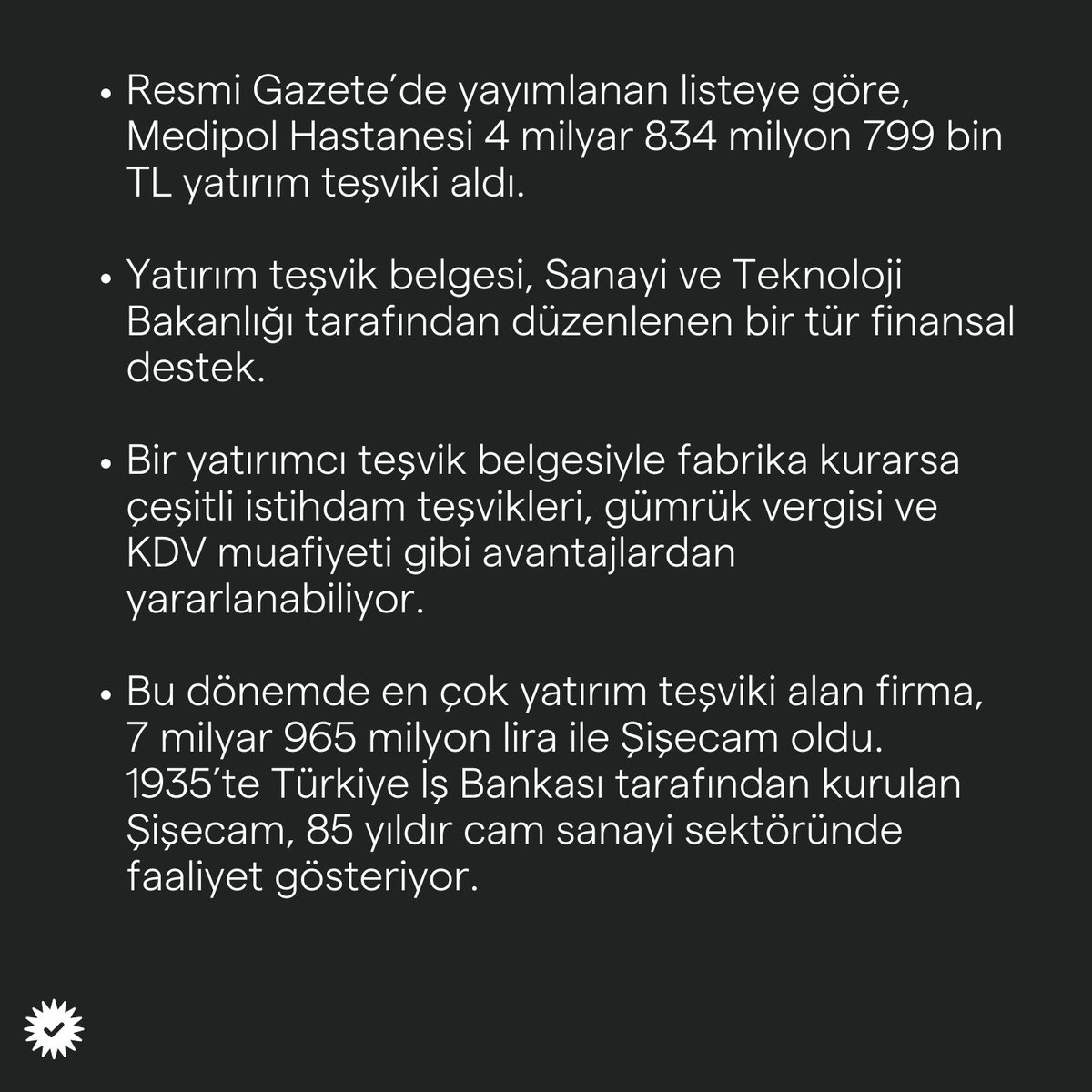 ✅ Medipol Hastanesi’nin devletten en yüksek yatırım teşviki alan şirketlerden biri olduğu iddiası doğru.

Bu teşvikin gündem olmasının sebebi ise Sağlık Bakanı Fahrettin Koca ile ilişkisi. 2018’de Sağlık Bakanlığı görevine gelen Fahrettin Koca, özel hastane sahibi olmakla