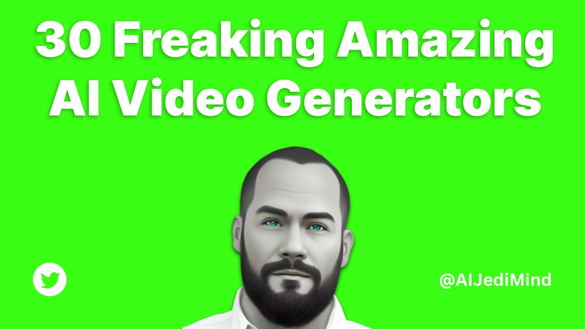 🔥 30 Freaking Amazing AI Video Generators 🔥

Wonder Dynamics
→ wonderdynamics. com

Giphy
→ giphy. com

Steve AI
→ steve .ai

Phenaki
→ phenaki .video

WOXO VidGPT
→ woxo .tech/vidgpt

WowTo
→ wowto .ai

Visla
→ visla .us/ai-video-generator

Synthesia
→ synthesia .io