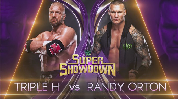 6/7/2019

Randy Orton defeated Triple H at Super ShowDown from the King Abdullah International Stadium in Jeddah, Saudi Arabia.

#WWE #SuperShowDown #RandyOrton #TripleH https://t.co/g7I7JymbdN