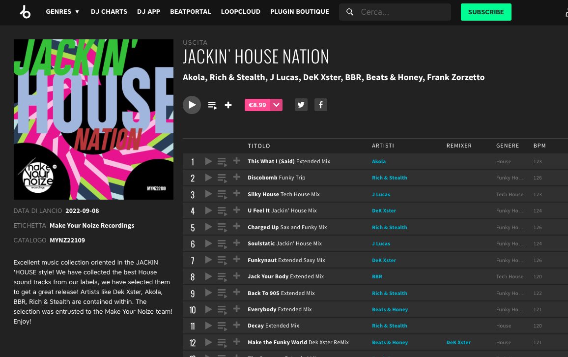 JACKIN' HOUSE NATION
beatport.com/release/jackin…
#beatport #housemusic #jackinhousemusic