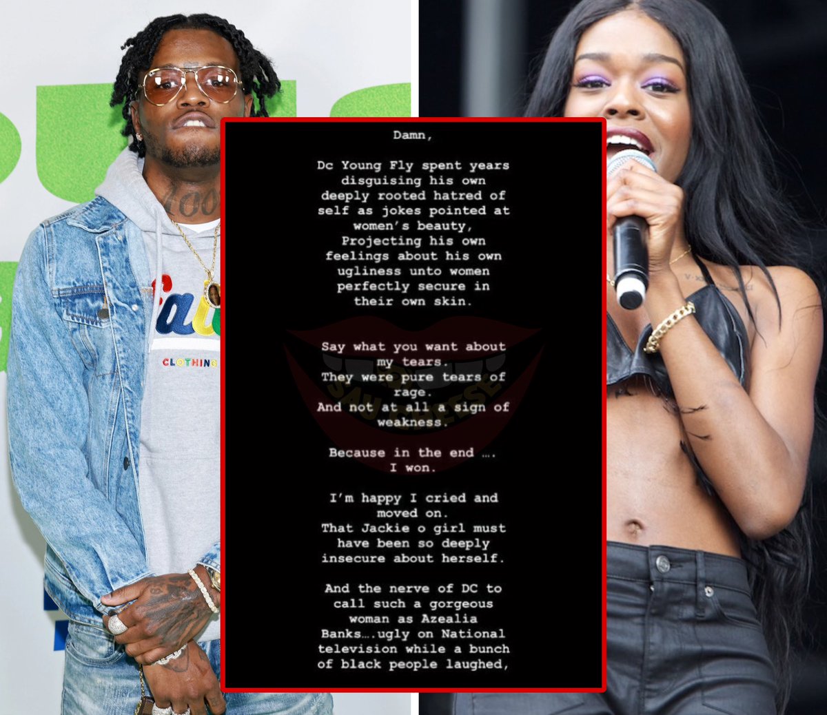 WOW! Azealia Banks sends DC Young Fly a message after he made her cry on national television a few years back.
