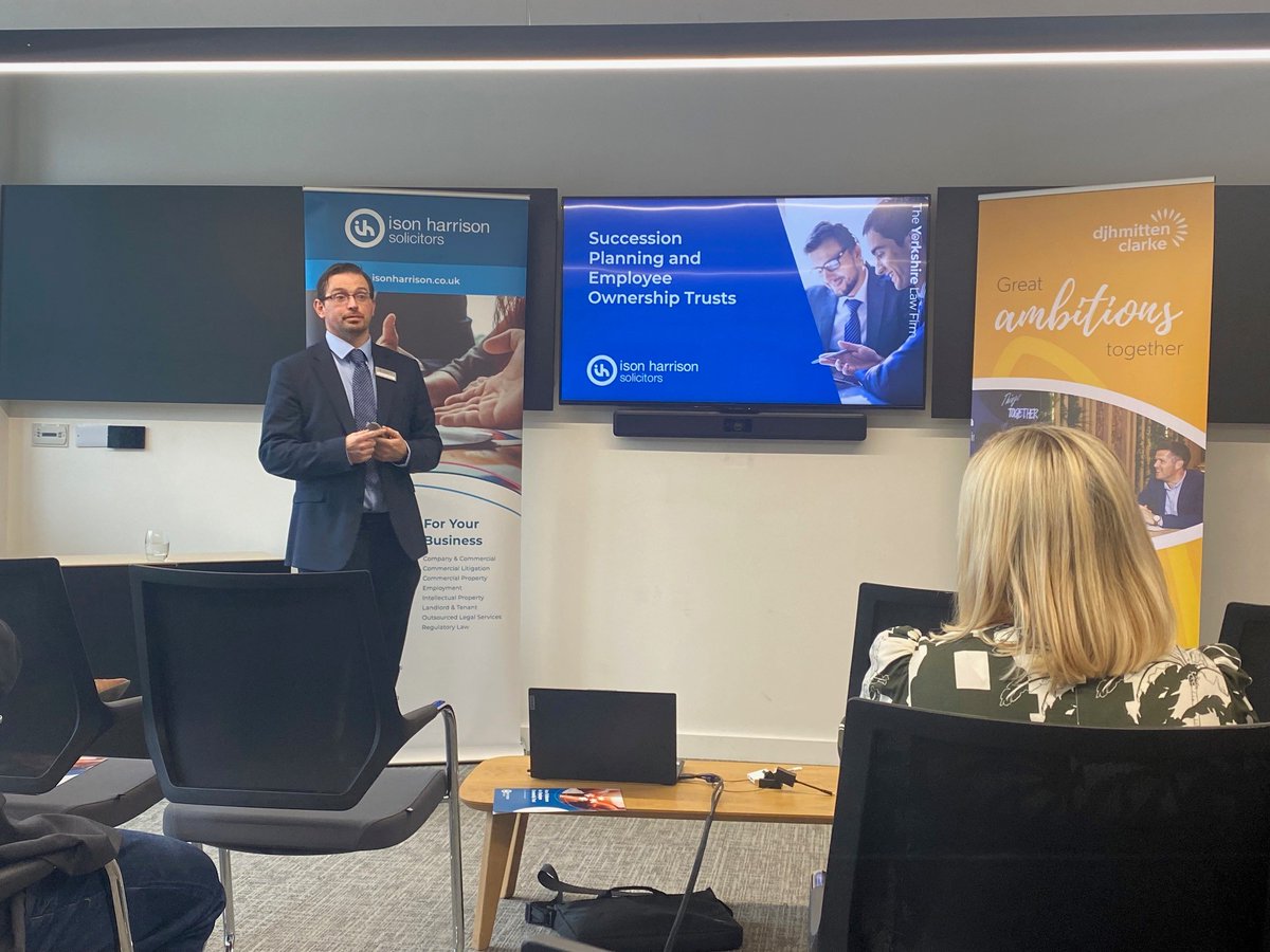 #ThrowbackThursday to our EOT seminar in Leeds this week!

Together with @DJHMittenClarke, we offered advice on the legal and financial considerations for becoming employee-owned.

Thanks to everyone who came along 😊

#employeeowned #seminar