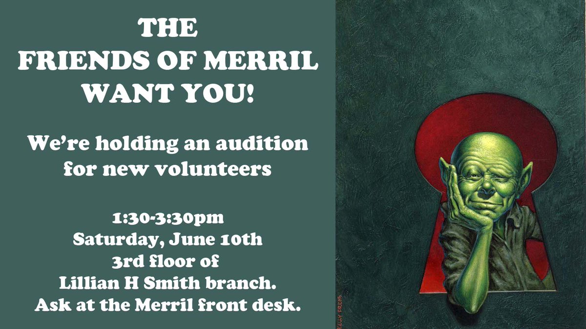 FriendsofMerril's tweet photo. PLEASE SHARE WIDELY!

Yes, after being mostly dormant these past few years due to the pandemic, the Friends are looking to bring in new members of our volunteer group to help with spreading awareness of that most marvelous Toronto Treasure - the Merril Collection! https://t.co/tkBQ0w23IK
