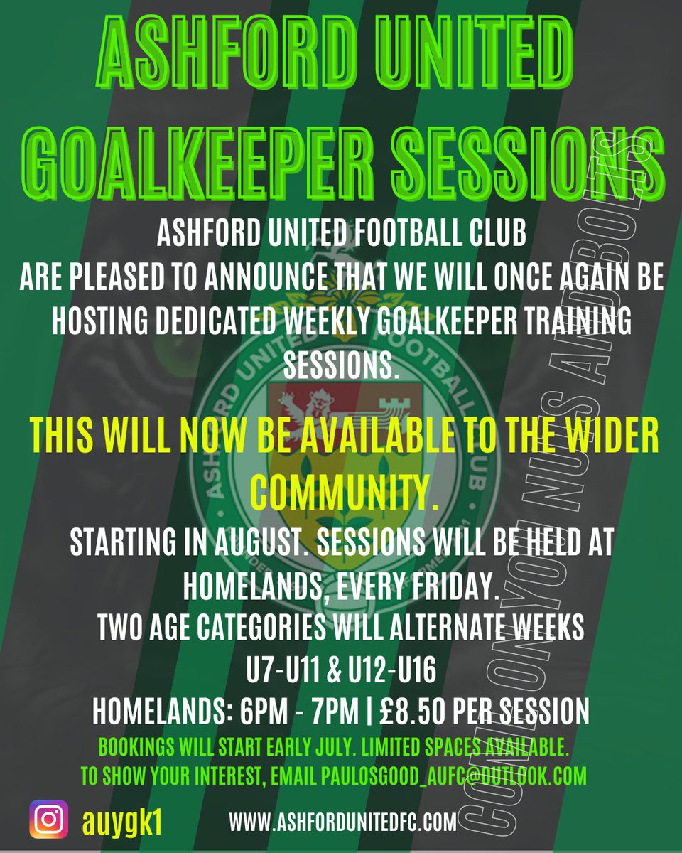 We can finally announce that our weekly goalkeeper training sessions will be open to the wider community. 
But that’s not all! Another announcement coming very soon.
Follow our Facebook page & Instagram page @auygk1 to keep up to date 💚💛
#AUFC #coynab #AUYGK