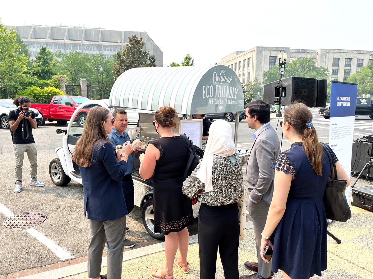CALSTART's tweet photo. Ice Cream has never looked so good 🍦

Check out this Gem E1XD #EV ice cream truck that stopped by for today’s event… What flavor should we get? #DrivingTheFuture https://t.co/9Oj9NDnRKp