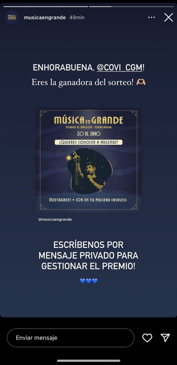 sandradosouto's tweet photo. ⚠️SOSPECHOSO⚠️

La cuenta oficial del festival @musicaengrande organizado en Cantabria está en el punto de mira tras realizar un sorteo. 

Resulta ganador un comentario con respuesta, no encontramos las bases legales y el resultado no se hace con vídeo para demostrar el azar. https://t.co/XdxIECSvTZ
