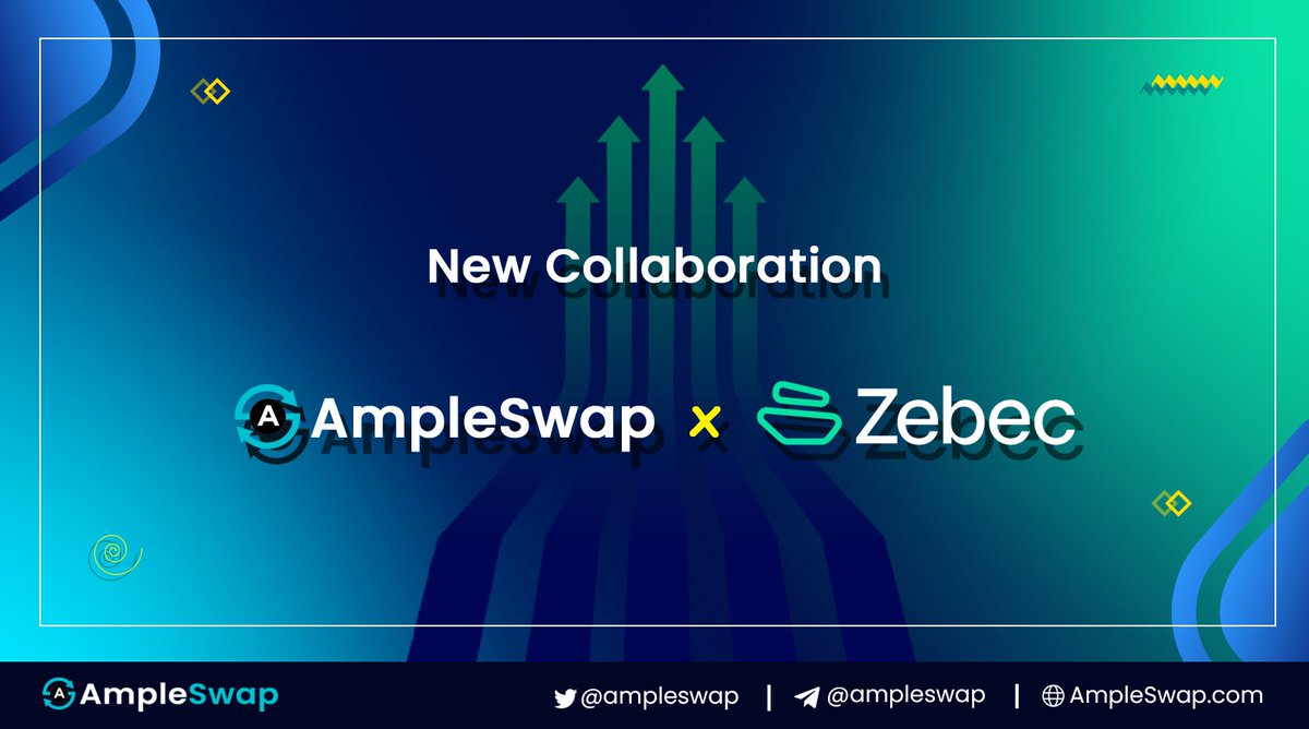 ampleswap's tweet photo. Welcome our new partner @Zebec_HQ

💎 Zebec  is  pioneer in streaming finance

💎 $ZBC is officially listed on https://t.co/jM4ELglOVb 
💎 Stake $ZBC - $BNB LP to earn $AMPLE 
https://t.co/GDwbZ7cJOS 

#AmpleSwap #Zebec #BNBChain #BNB #DeFi https://t.co/lxQidxKfTt