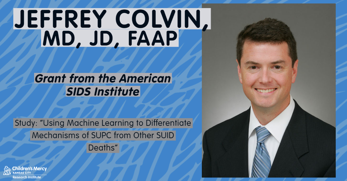 ResearchCM's tweet photo. Please join in congratulating Dr. Jeffrey Colvin. He received funding from the American SIDS Institute to investigate differences in sudden unexpected infant death (SUID) by age of the infant. Learn how the team utilizes machine learning in this research: https://t.co/ZcInn5dGTO https://t.co/eHYeo0I9fg