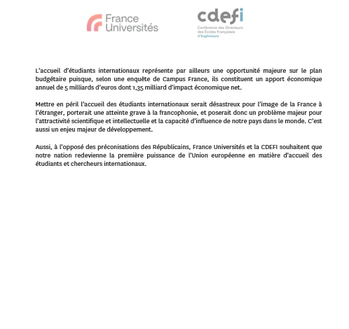 Propositions de loi des Républicains sur  l’immigration : un désastre pour l’attractivité scientifique et académique de la France !
franceuniversites.fr/actualite/prop…