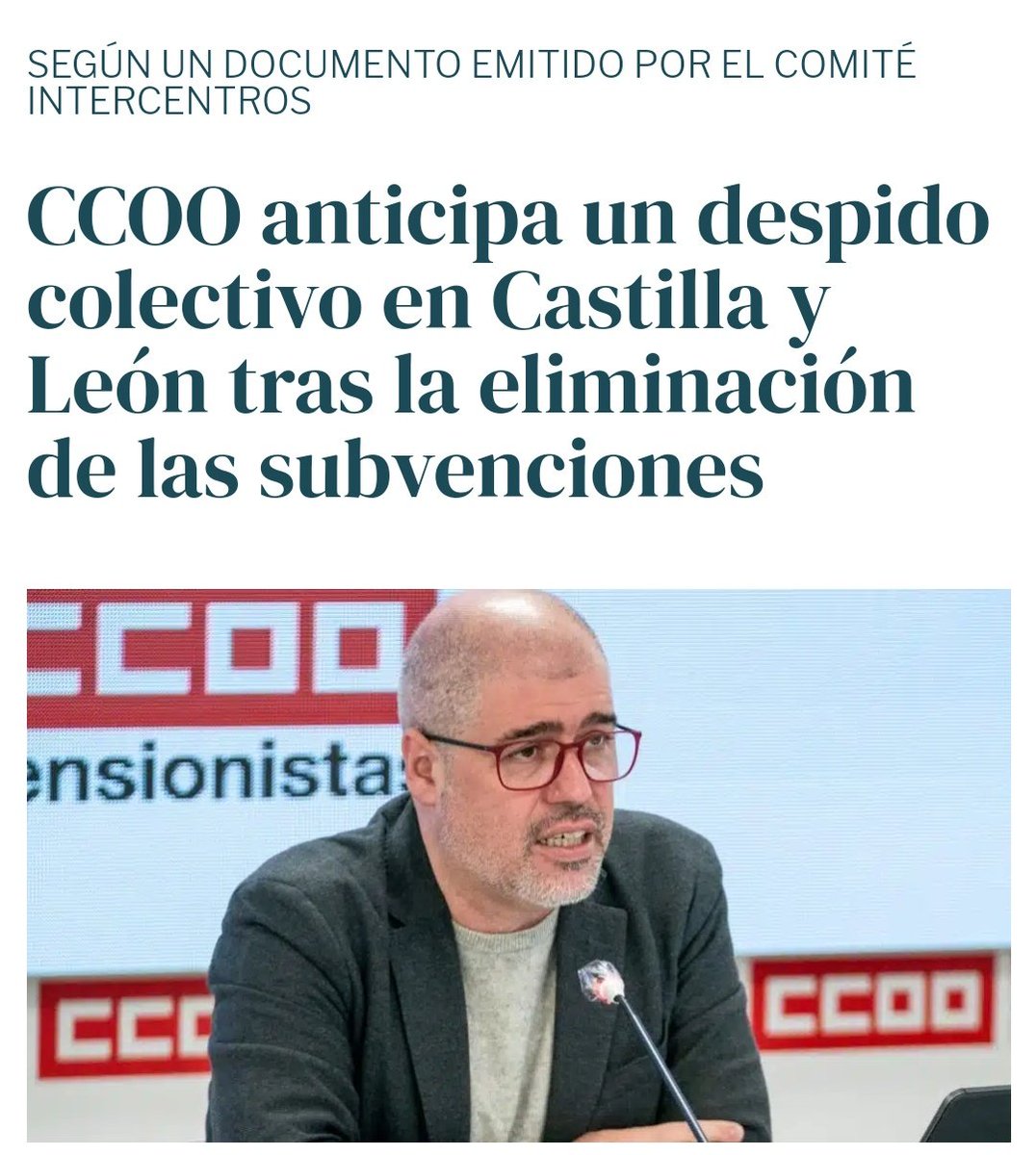 JavierO66080535's tweet photo. ... CCOO anticipa un despido en Castilla y León tras la retirada de las subvenciones gracias a Vox...  Cuando se vota bien y al partido adecuado pasan estas cosas tan maravillosas... Que se pongan a currar panda de holgazanes... https://t.co/EykOg5yRJ3